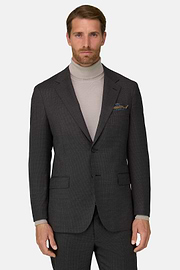 Suit Micro Patterned Wool Blend, Brown, thumb, 1