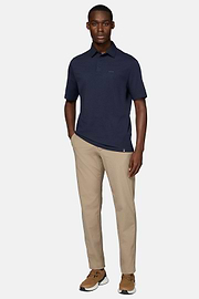 Polo Shirt In Stretch Supima Cotton, Regular, Navy blue, hi-res