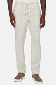 Pantalon City En Lin, Beige, hi-res