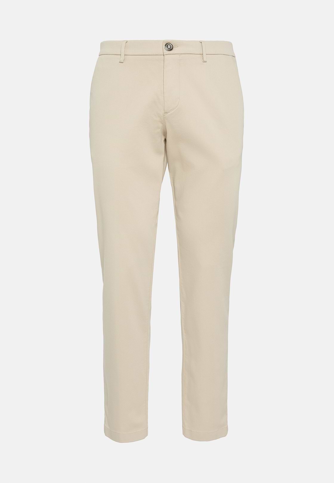 Stretch cotton/tencel trousers, Beige, hi-res