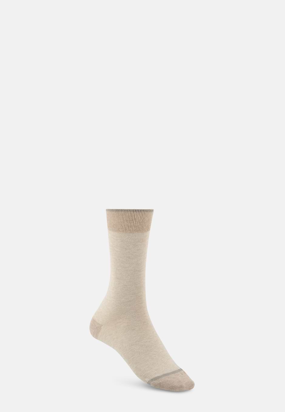 Short Socks Striped Cotton Blend, Sand, hi-res
