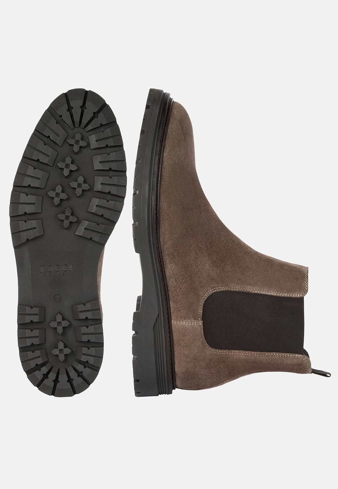 Suede Leather Ankle Boots, Taupe, hi-res