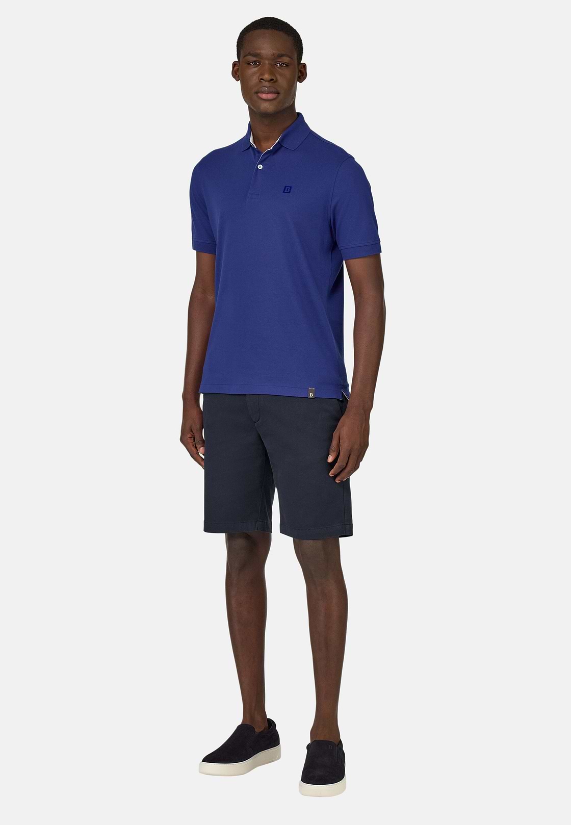 Bermuda En Coton Extensible, bleu marine, hi-res