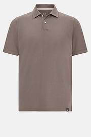 S.Cafè® High-Performance Piqué Polo Shirt, Taupe, hi-res