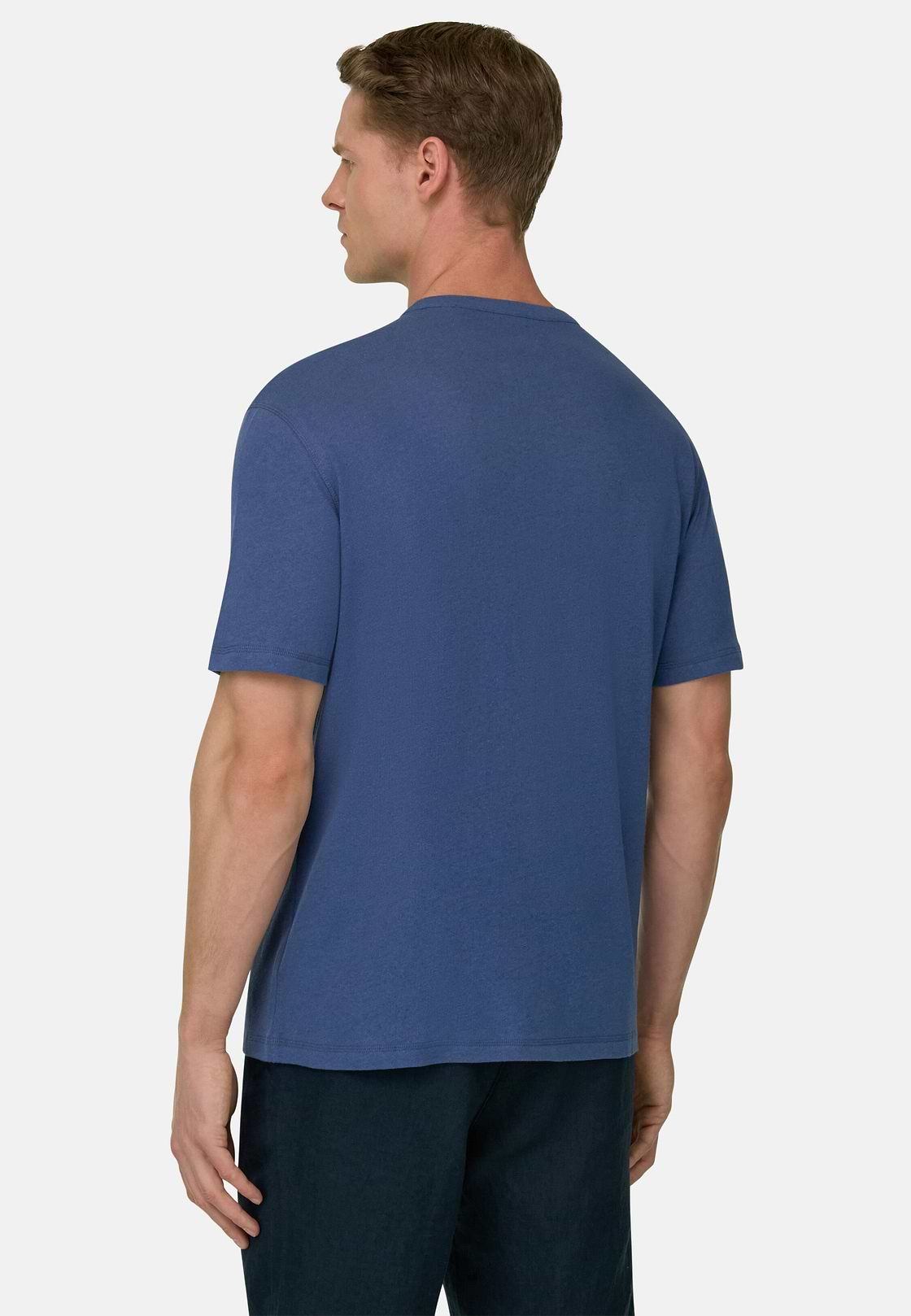 Camiseta De Algodón Lino, Índigo, hi-res, 3