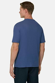 Camiseta De Algodón Lino, Índigo, thumb, 3