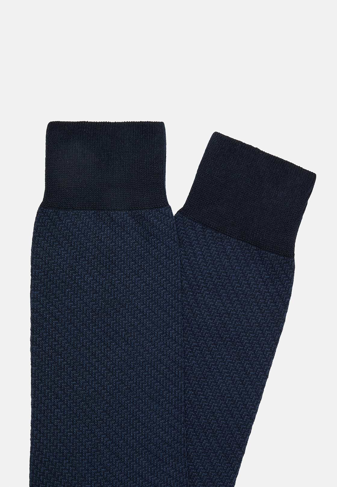 Socks with Micro Pattern in Organic Cotton, Navy blue, hi-res