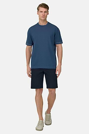 Strick-T-Shirt Aus Baumwollkrepp, Blau, thumb, 2
