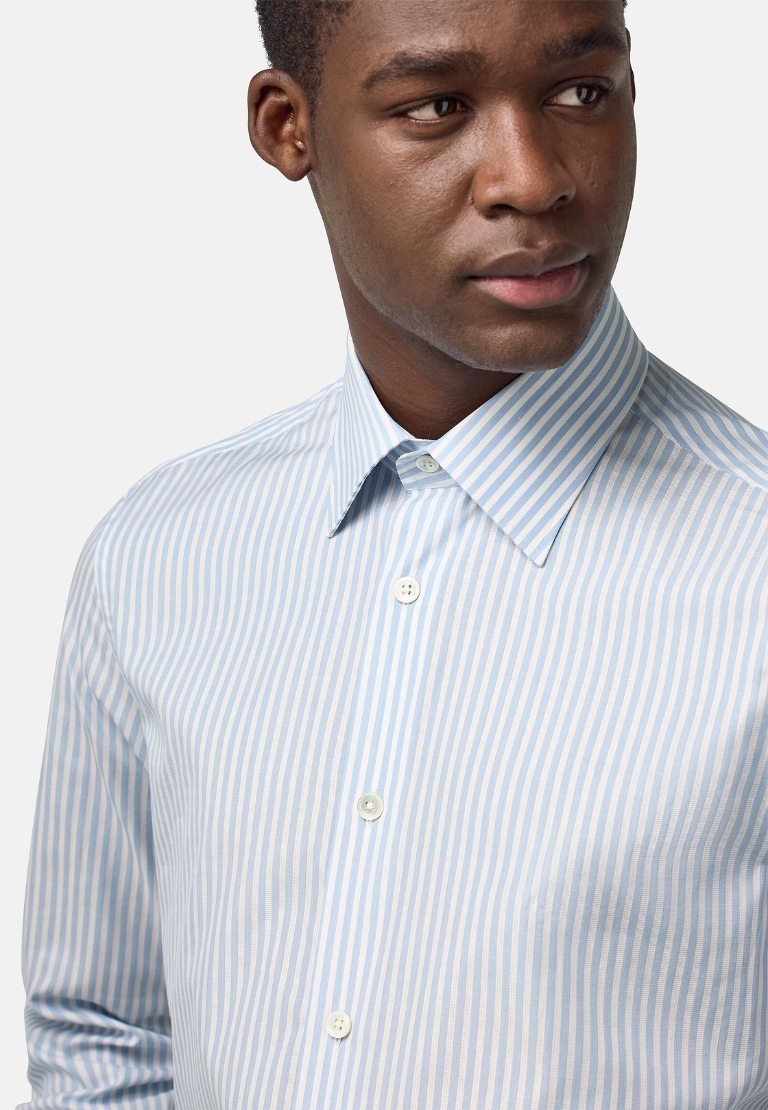 Regular Fit Cotton Dobby Shirt, Light Blue, hi-res