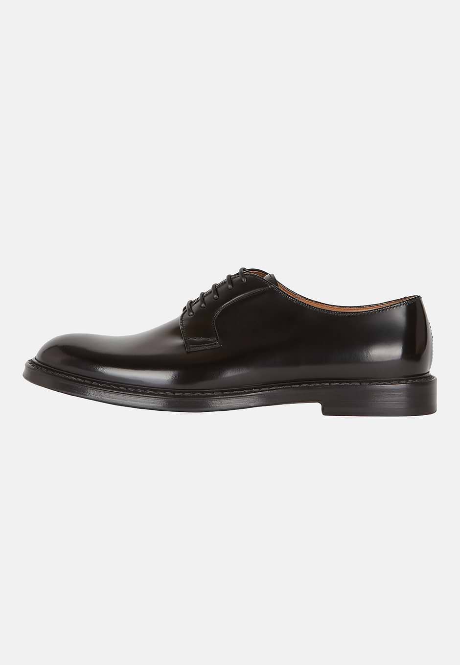 Scarpe Derby In Pelle, Nero, hi-res