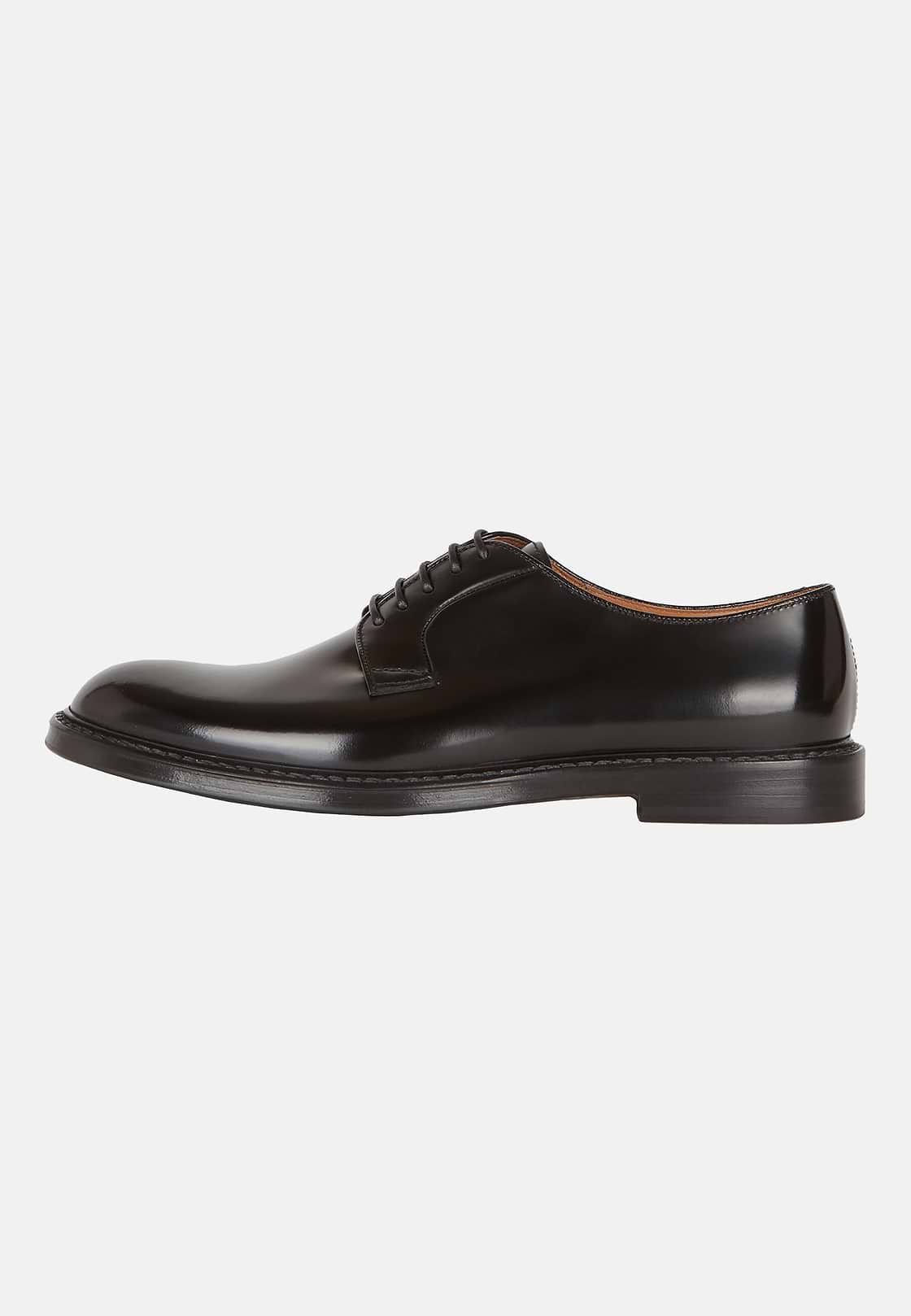 Leather Derby Shoes, Black, hi-res