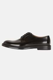 Leather Derby Shoes, Black, hi-res