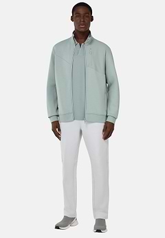 Sweat-Shirt Full Zip En Mélange Coton Et Scuba Léger