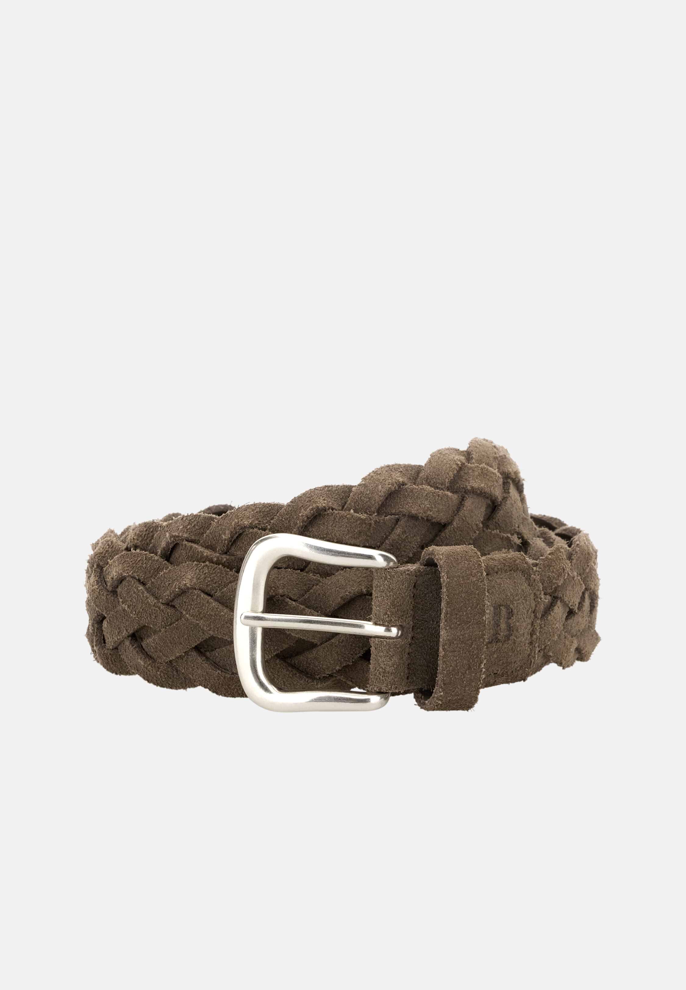 Beau & Ro grosgrain Taupe Waist Belt with Bamboo-Style Buckle Men main image 3