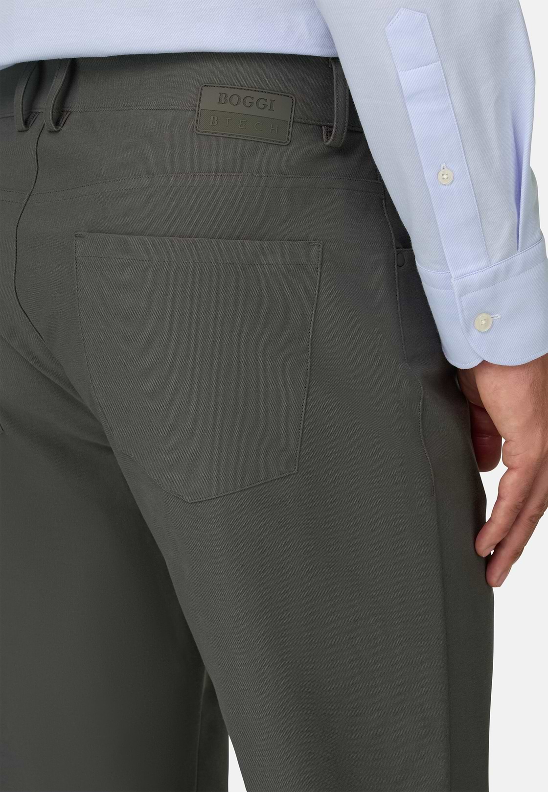 Jeans aus technischem Gewebe B Tech, Militärgrün, hi-res, 3