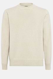 Sand Crew Neck Cashmere Jumper, Sand, hi-res