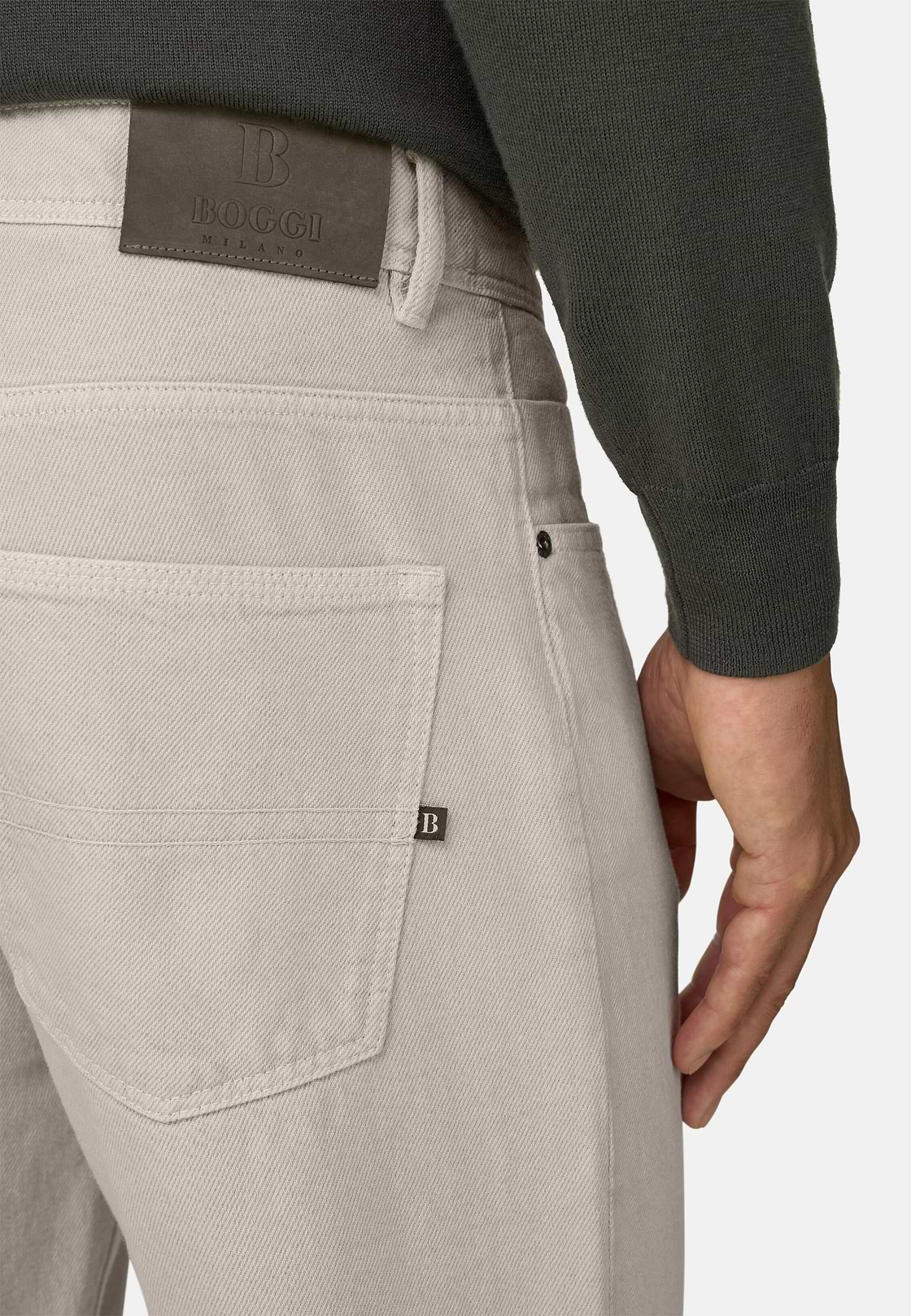 Jeans aus Stretchgewebe Denim, Sand, hi-res, 3
