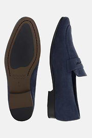 Leather Loafers, Blue, hi-res