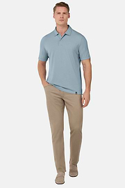 S.Cafè® High-Performance Piqué Polo Shirt, Light Blue, hi-res