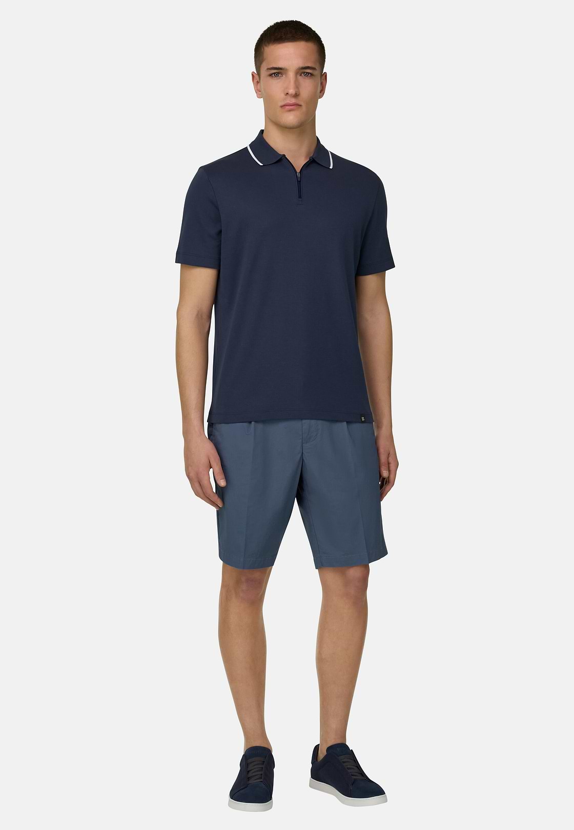 Bermuda In Cotone Con Coulisse, Air-blu, hi-res, 2