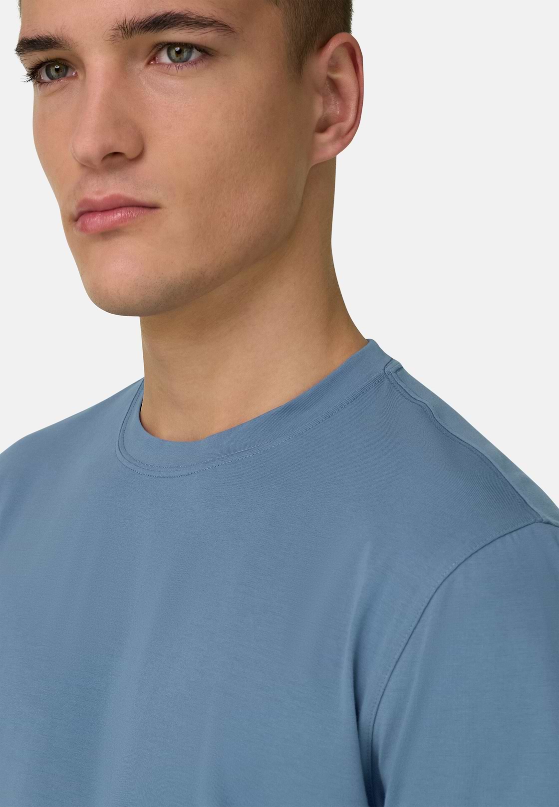 Camiseta De Algodón Supima Elástico, Azul claro, hi-res, 4