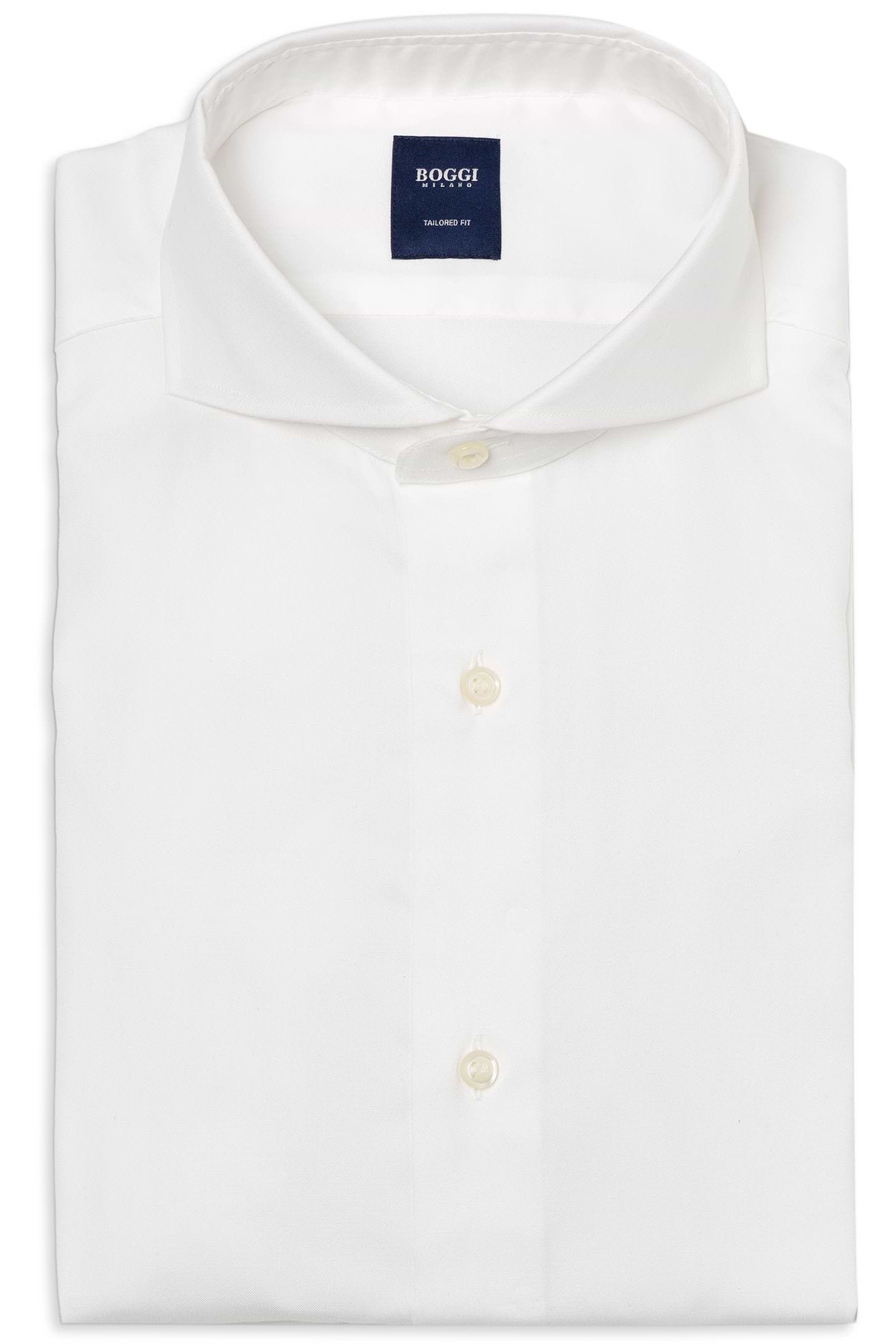 Pin point cotton shirt cutaway collar tailored fit Boggi