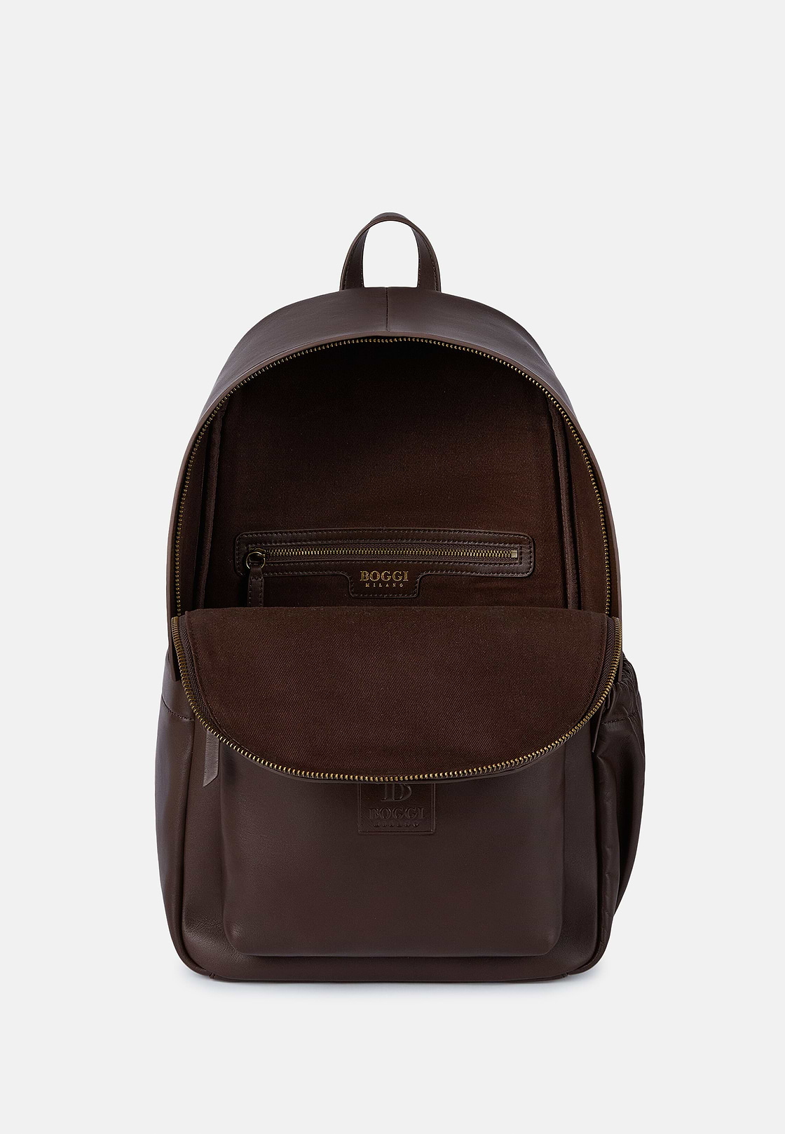 Backpack in Suede Leather, Brown, hi-res