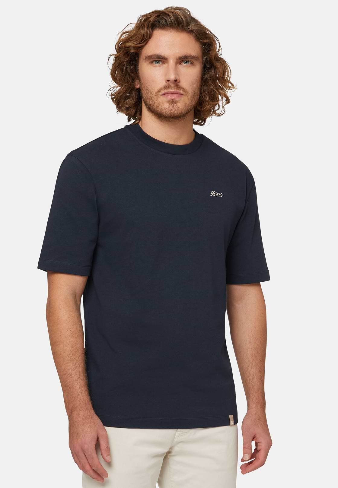 Organic Cotton Blend T-Shirt, Navy blue, hi-res