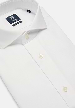 Weißes Slim Fit Baumwoll-pin Point Hemd