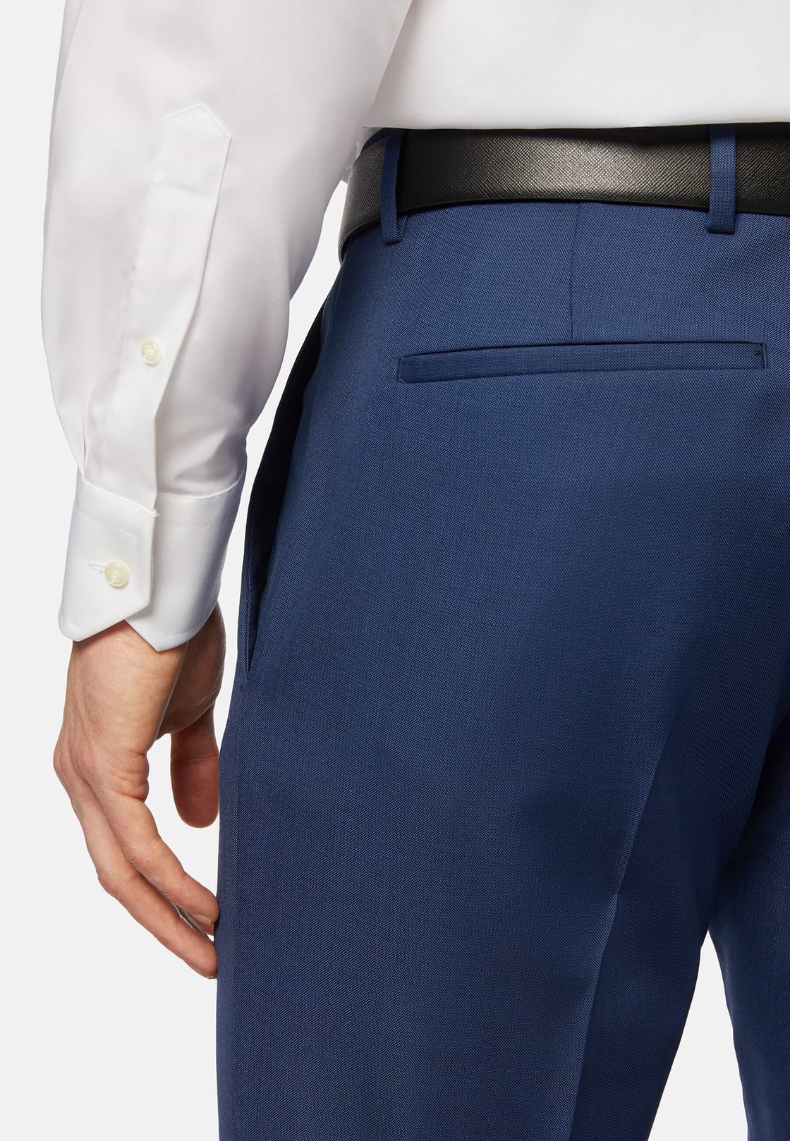 Camisa blanca en pin point de algodón regular fit, Blanco, hi-res