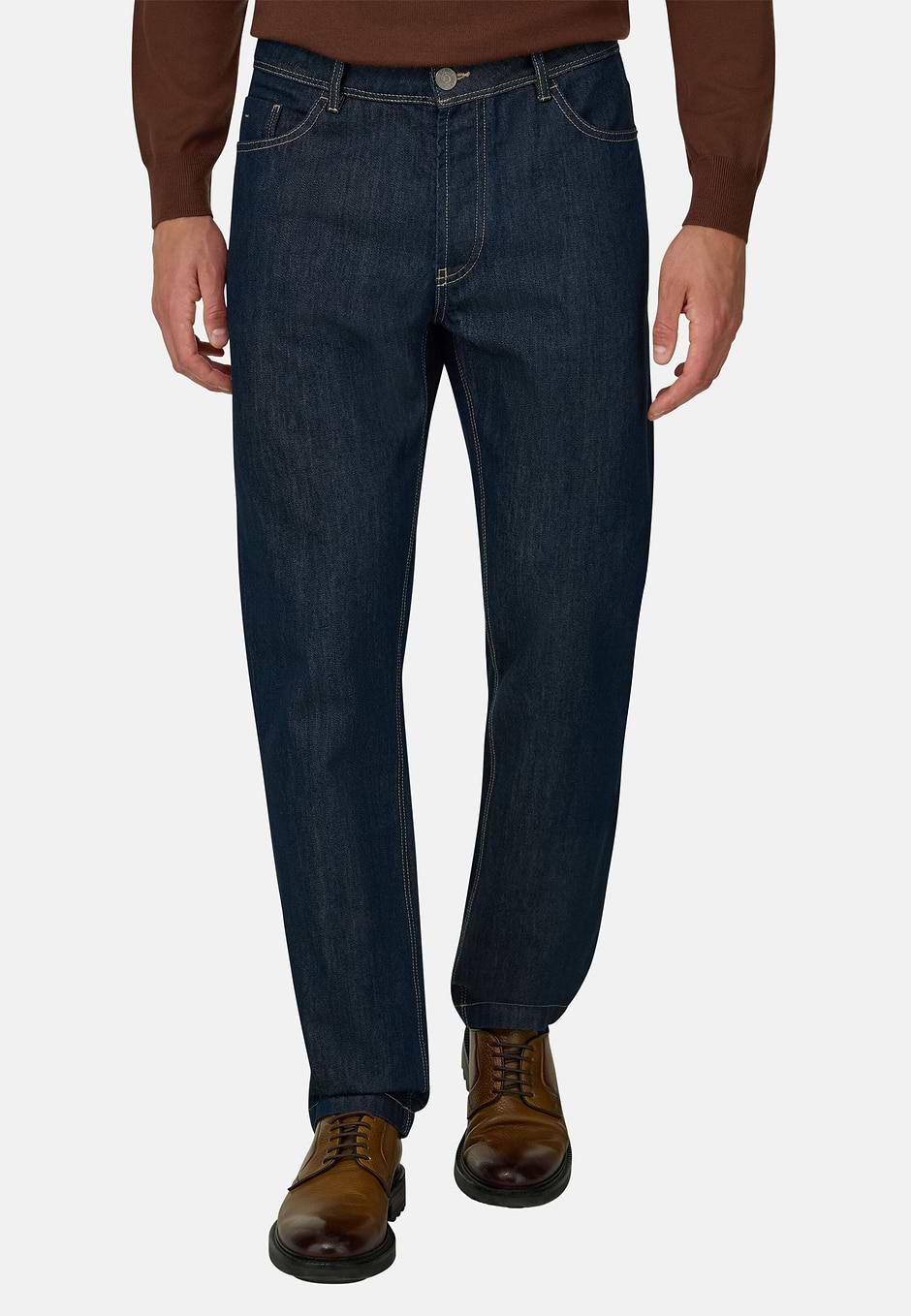 Jeans in Dark Blue Denim, Dark Blue, hi-res