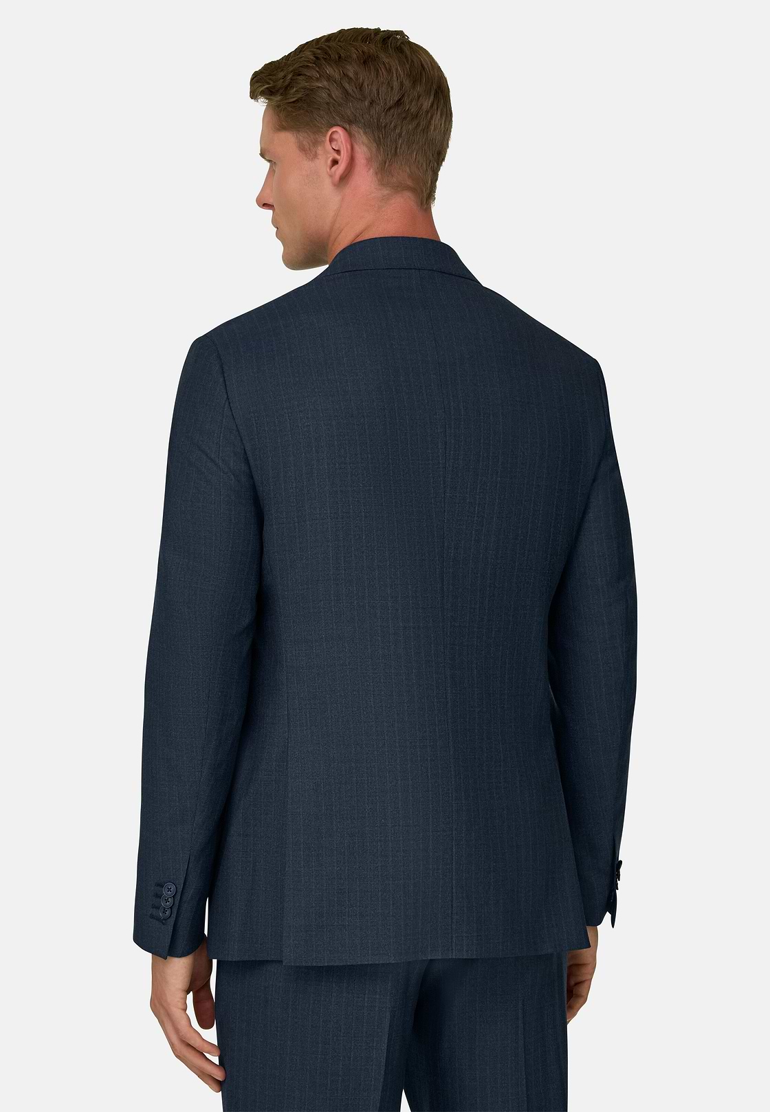 Suit in Super 130 Wool Pinstripe, Blue, hi-res, 5