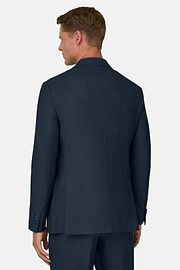Suit in Super 130 Wool Pinstripe, Blue, thumb, 5