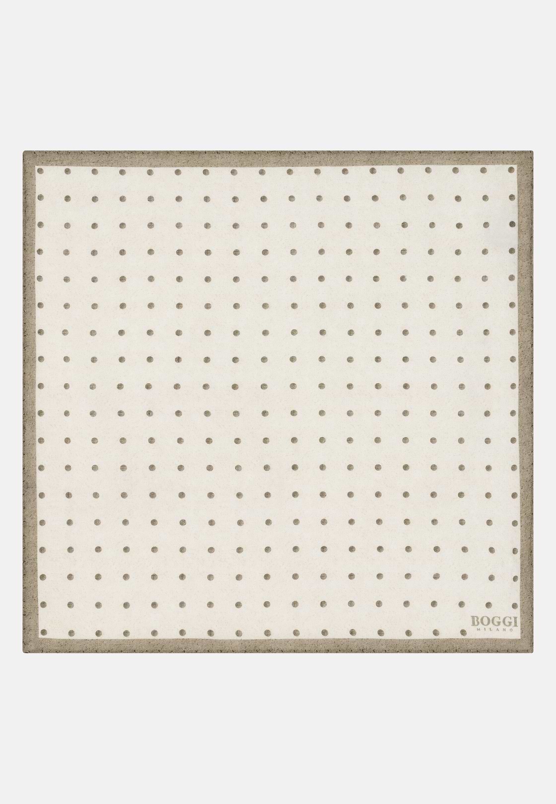 Polka Dot Linen Pocket Square, Taupe, hi-res, 2