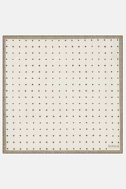 Polka Dot Linen Pocket Square, Taupe, thumb, 2