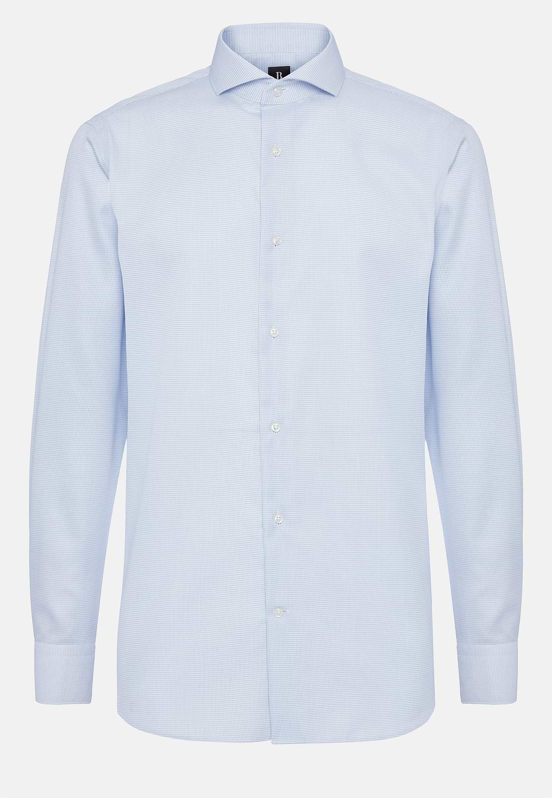 Chemise À Carreaux En Sergé de Coton Regular Fit, Bleu clair, hi-res