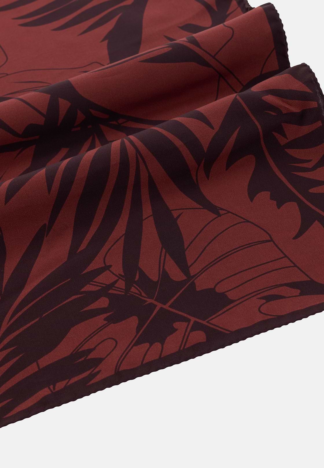 Leaf Print Silk Bandana, Rot, hi-res, 3