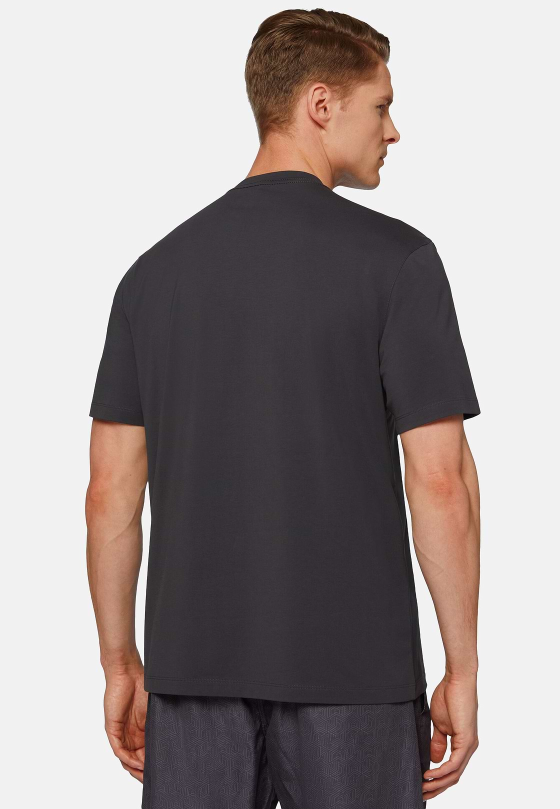 T-Shirt In Stretch Supima Cotton, Black, hi-res