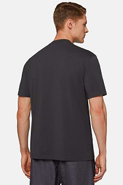 T-Shirt In Stretch Supima Cotton, Black, hi-res