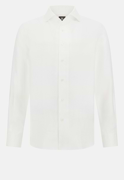 Regular Fit Linen Shirt, White, hi-res
