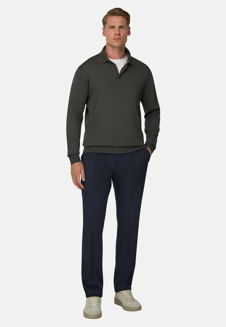 Pantalon City en Jersey de Coton Mixte, bleu marine, hi-res