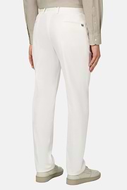 Stretch Cotton/Tencel Trousers, White, thumb, 4