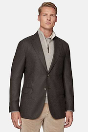 Brown Jacket In Pure Wool, Brown, hi-res