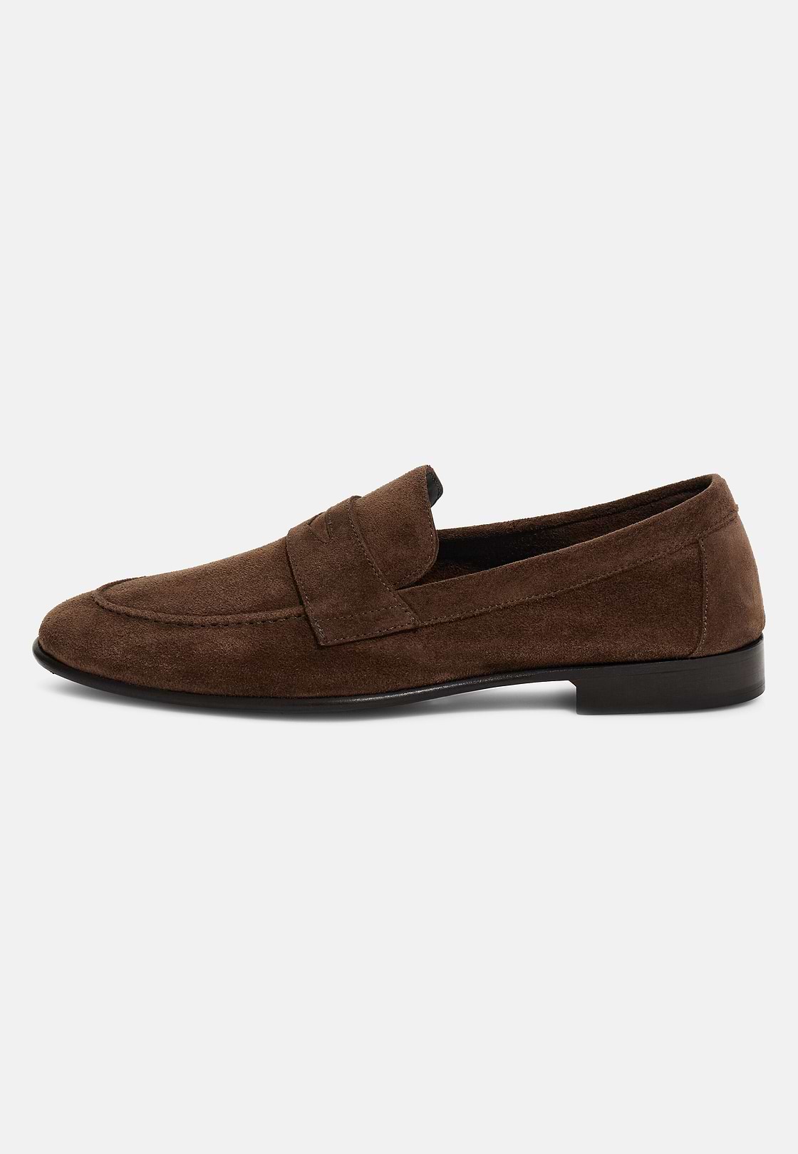 Leather Loafers, Dark brown, hi-res