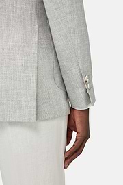 Veste En Lin Coton Laine Et Soie, Light grey, hi-res