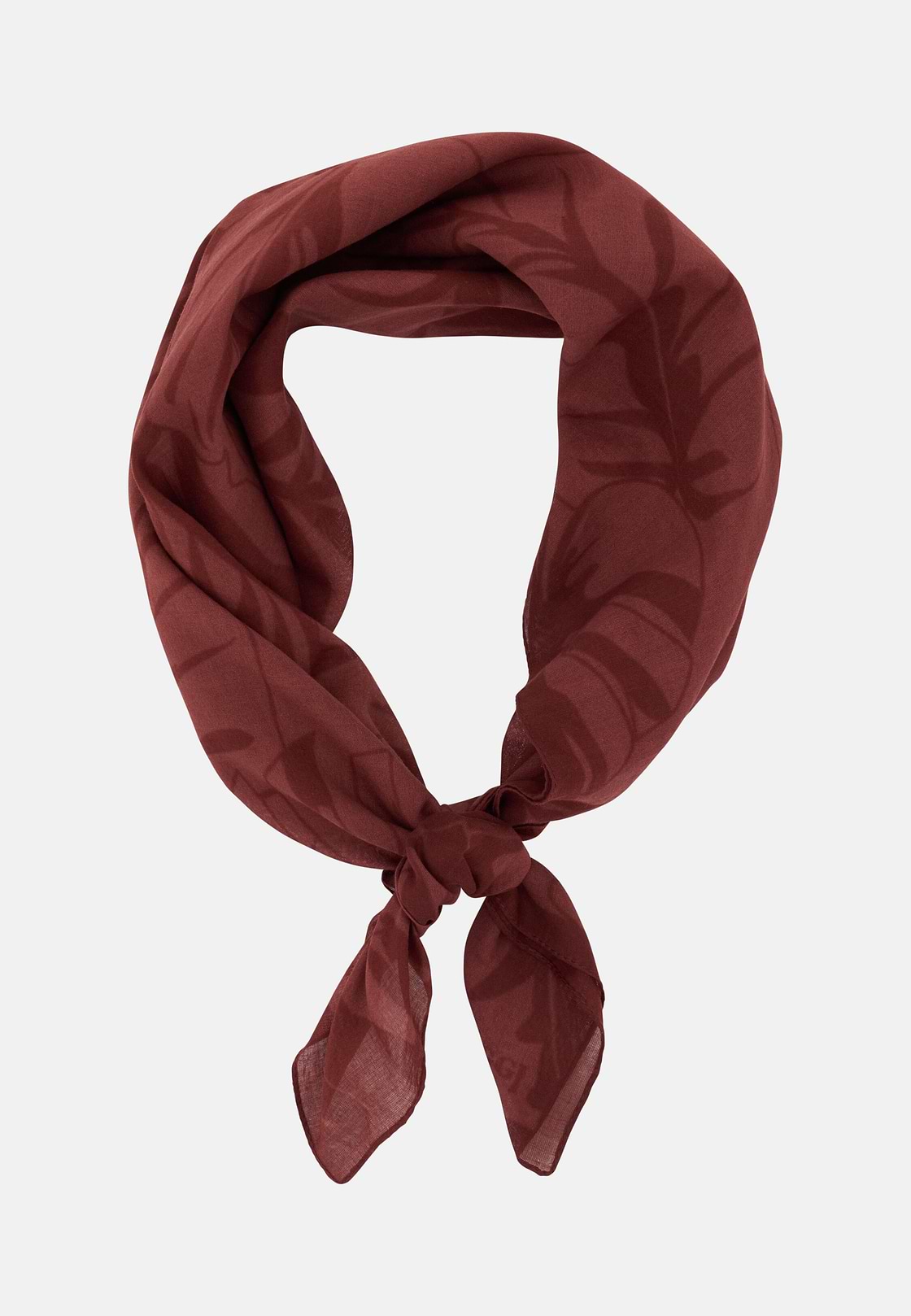 Leaf Print Cotton Bandana, Rot, hi-res, 2