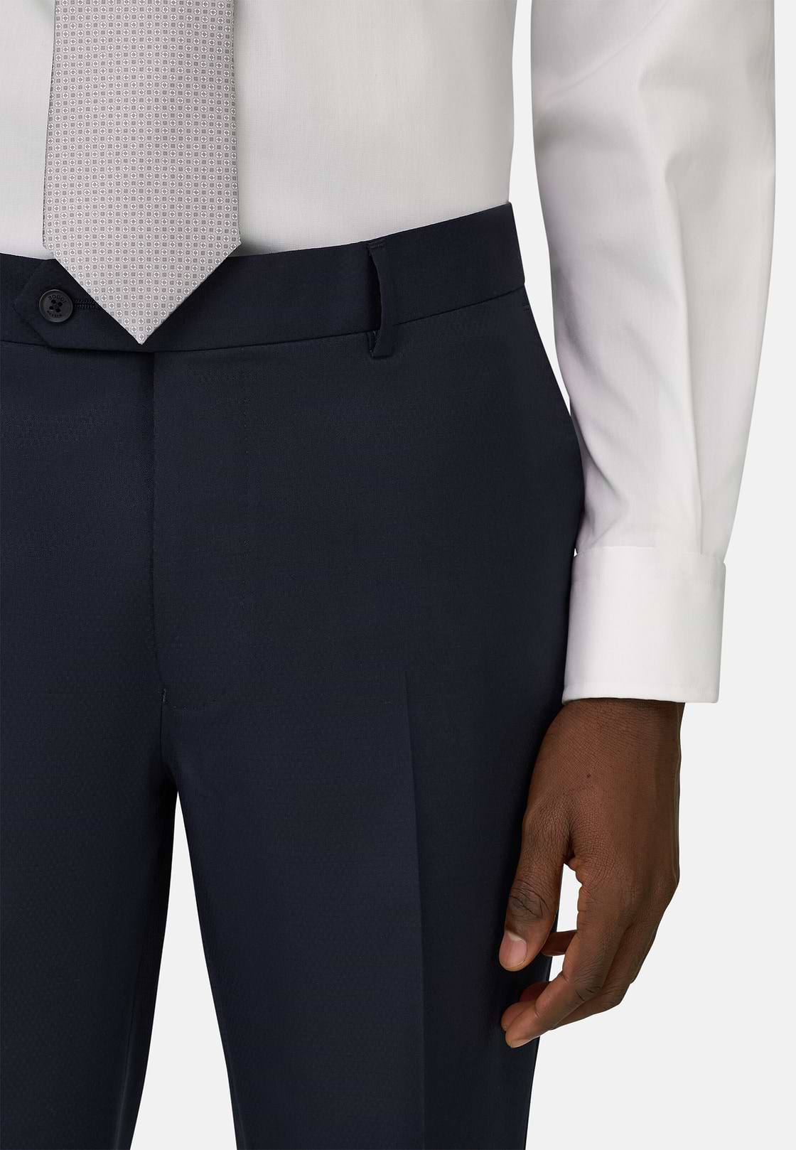 Micro Fancy Wool Blend Suit, Navy blue, hi-res, 5