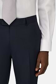 Micro Fancy Wool Blend Suit, Navy blue, thumb, 5