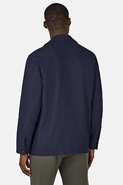 Veste Chemise en Coton et Lin, bleu marine, hi-res
