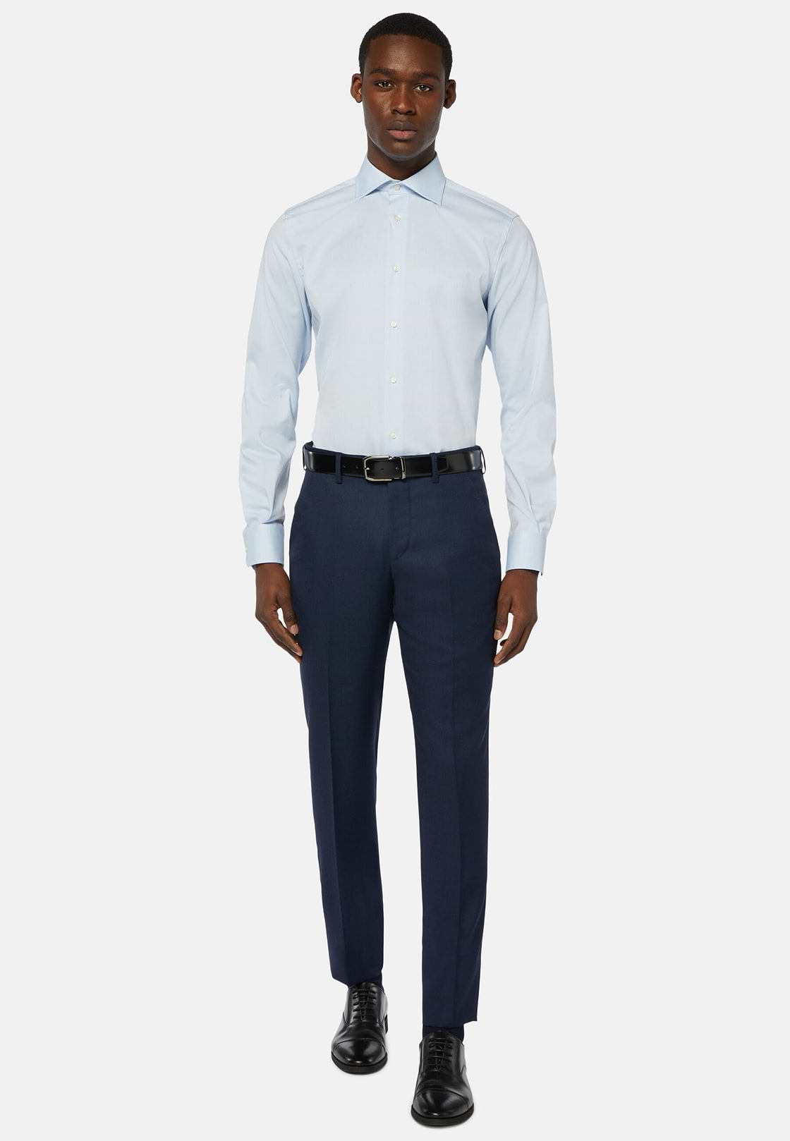 Stretch P.Point Windsor Collar Light Blue Shirt Reg Fit Long, Light Blu, hi-res